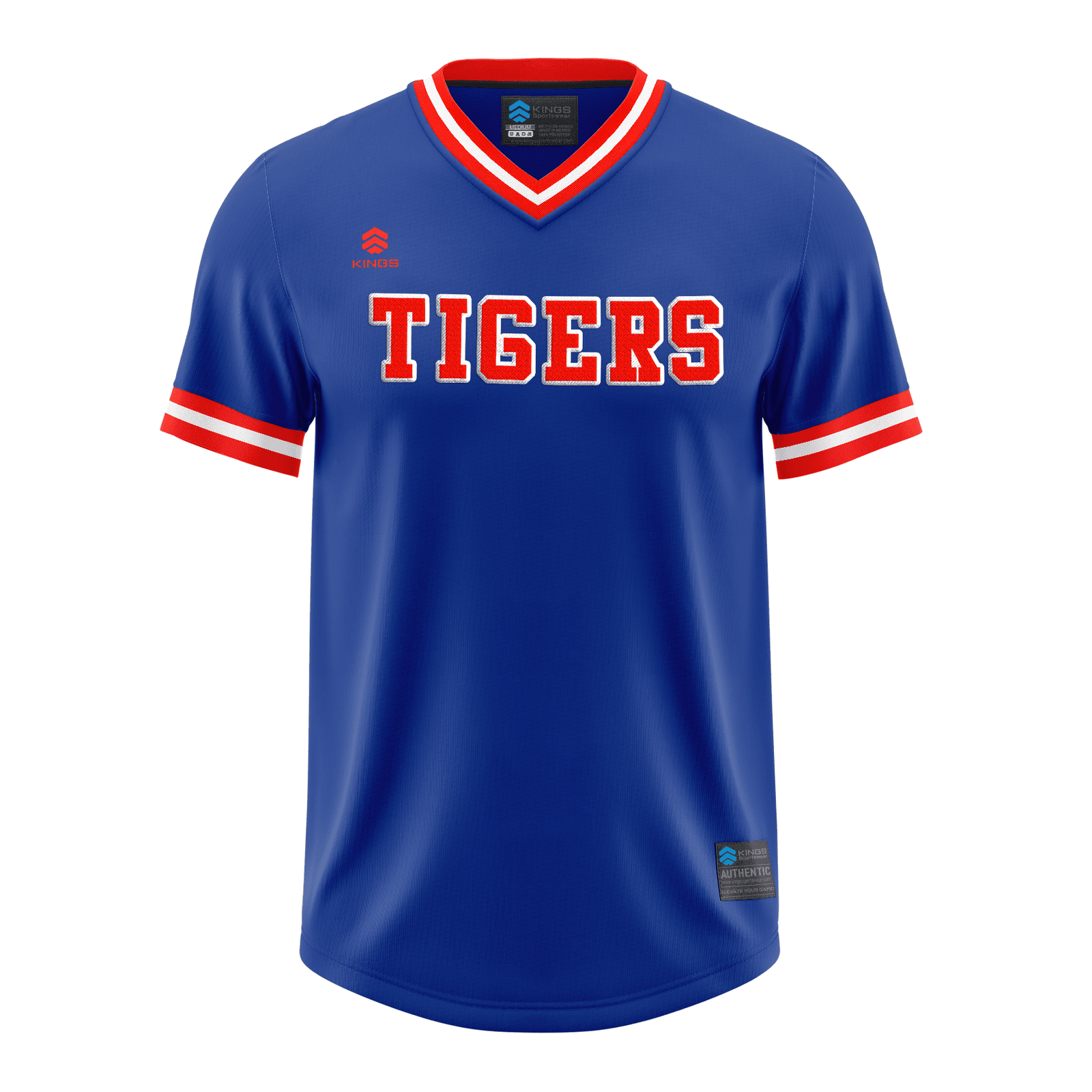 Baseball v neck royal scarlet jersey